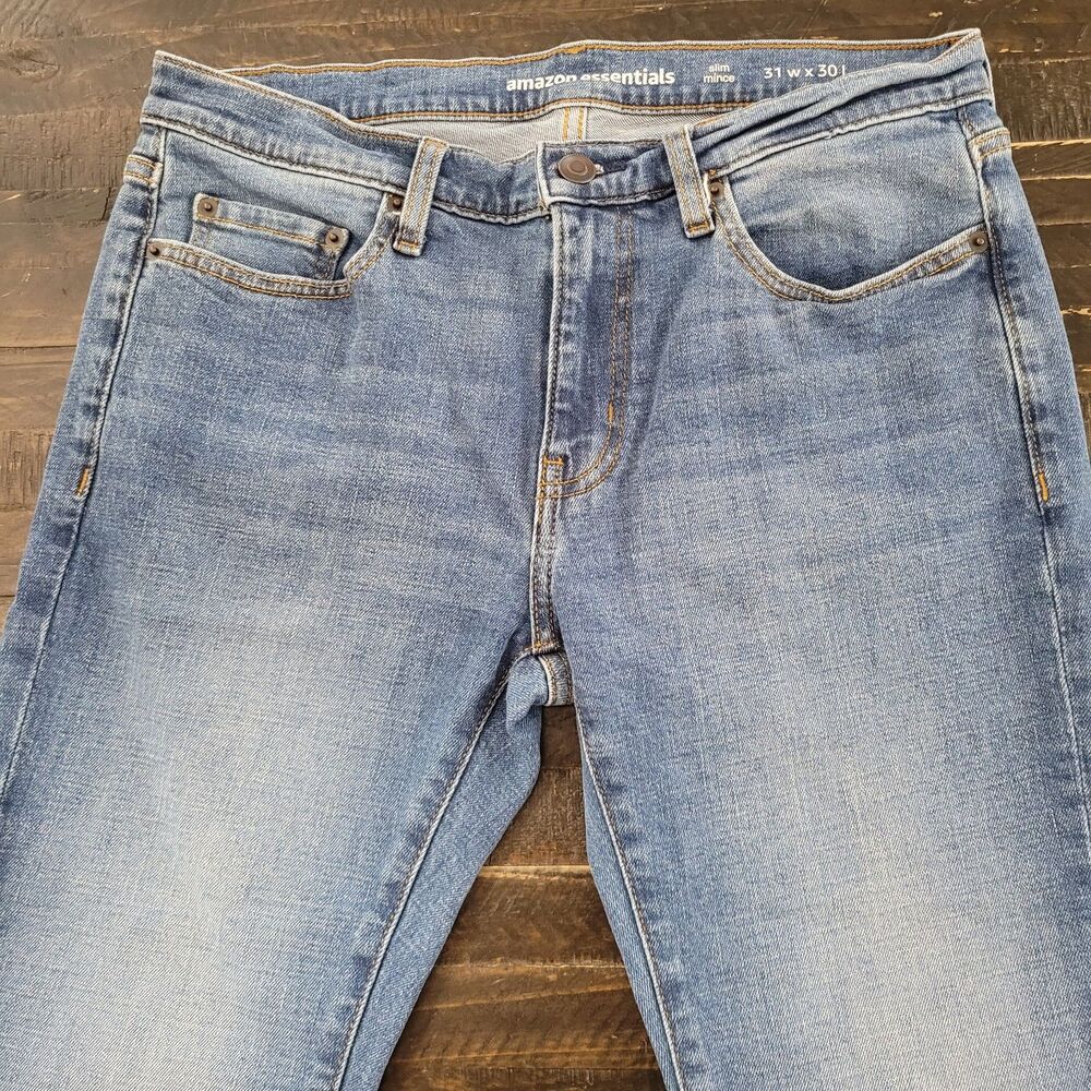 Amazon Essentials Men's Slim Fit Jeans 31x30 Medium Wash Stretch Denim